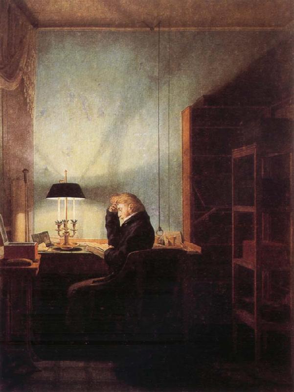 Georg Friedrich Kersting Reader by Lamplight oil painting image